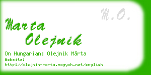 marta olejnik business card